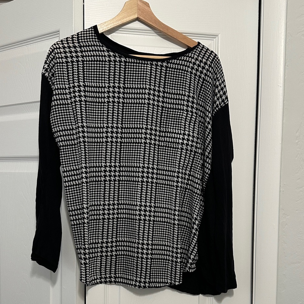 Michael Kors checkered black and white top